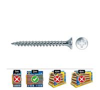 Celo Vlox - Caja de 200 tornillos para madera avellanado Pozidriv Ø3,5x45mm, zincado con lubricación, para taco nylon, contrachapado y aglomerado
