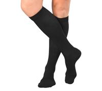 celodoro - 1 par de calcetines de viaje con efecto compresión - calcetines de rodilla negros