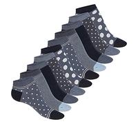 Celodoro Calcetines cortos para mujer (10 pares) de algodón regenerativo, azul marino, 35-38