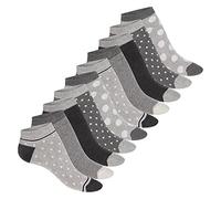 Celodoro Calcetines cortos para mujer (10 pares) de algodón regenerativo, Classic Grey, 35-38