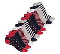 Celodoro Calcetines cortos para mujer (10 pares) de algodón regenerativo, Marítimo, 35-38