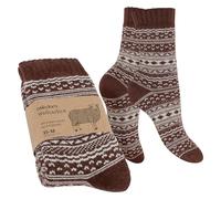 Celodoro Calcetines de lana de rizo para hombre y mujer, marrón, 43-46