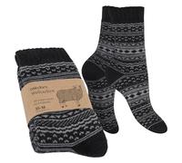 Celodoro Calcetines de lana de rizo para hombre y mujer, Negro , 39-42
