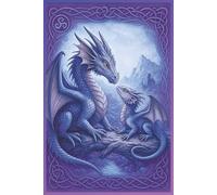 Celtic Dragon Journal - 6″ × 9″ Mother & Hatchling Edition (150 Lined Pages): Blue Dragon Diary for Gratitude Manifestation Journaling. Pen & Ink Writing Notebook. Tarot & Oracle Card Records!