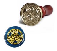 Celtic Element Sello de cera, masónico, Illuminati con cabezales de latón extraíbles y mango de madera para invitaciones de sobres, decoración de boda, tarjetas de regalo (espiral triple celta)