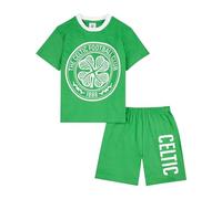 Celtic F.C. Conjunto de pijama para niños, camiseta y pantalones cortos, regalo oficial de fútbol para niños, verde, 13-14 años