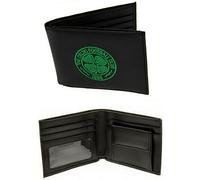 CELTIC FC Cartera De Cuero Negro Bordada Escudo Monedas Tarjetas