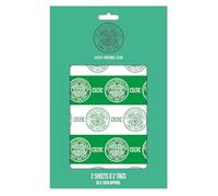 CELTIC FC - Papel de regalo de cumpleaños, 2 hojas, 2 etiquetas