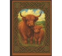 Celtic Highland Cow Journal - Scottish Highlands Edition (120 Lined Pages): Large 8.5″ × 11″ Celtic Notebook with Rustic Highland Cattle Mother and ... Diary, Journaling, Notes, or a Special Gift!
