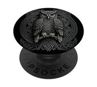 Celtic Knot Owl Viking Norse Mythology Symbol Aesthetic PopSockets PopGrip Adhesivo