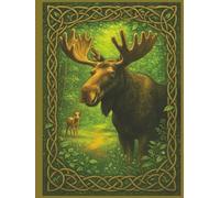Celtic Moose Journal - Wildlife Edition 8.5" × 11″ (120 Lined Pages): Nature Writing Notebook with Moose & Baby Calf. Ideal for Gift Giving, Outdoor ... Journaling or as a Tarot or Oracle Companion!