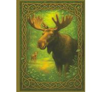 Celtic Moose Journal - Wildlife Edition 8.5" × 11″ (120 Lined Pages): Nature Writing Notebook with Moose & Baby Calf. Ideal for Gift Giving, Outdoor ... Journaling or as a Tarot or Oracle Companion!