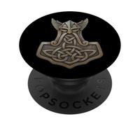 Celtic Nordic Viking: Thor Hammer Mjolnir PopSockets PopGrip Adhesivo
