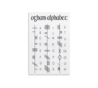 Celtic Ogham Alphabet Poster Ancient Tree Writing System of Ireland Historical Linguistics Reference Chart(Unframed,12x18inch(30x45cm))