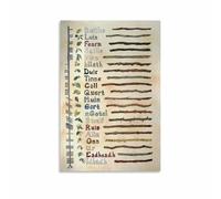 Celtic Ogham Alphabet Poster, Guide to Ancient Tree Writing System, Educational Canvas Wall Art for Home Office or Classroom Decor(Unframed,16x24inch(40x60cm))
