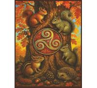Celtic Squirrel, Chipmunk and Hedgehog Journal - 8.5" × 11″ Autumn Edition (150 Lined Pages): A Whimsical Woodland Notebook, Mystical Celtic Norse ... and as a Tarot or Oracle Companion!