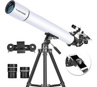 CELTICBIRD Telescopio para Adultos Principiantes en astronomía - Telescopio Refractor portátil astronómico Revestimientos de Alta transmisión Totalmente Multicapa Montaje AZ （80900）