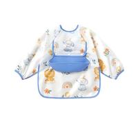 Celuicion Babero de manga larga para niños, arnés para bebé con mangas y bolsillo | Ropa reutilizable para alimentación de niños niñas niños niños dentición trona pintura juegos al aire libre, Un, 100