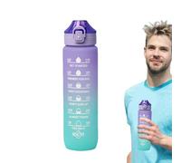 Celuicion Botella de agua para seguimiento de agua, botella deportiva, bote para beber de gimnasio con indicador del, botella motivacional de 1000 ml con tiempos de consumo, botella directa a prueba