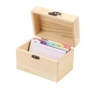 Celuicion Caja organizadora de ficheros - Caja de almacenamiento de madera para notas y fichas, reutilizable para notas, organizador para documentos, escuela, estudio, oficina, hogar, estudiantes
