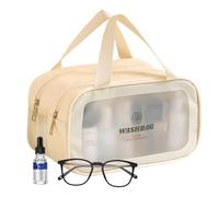 Celuicion de Maquillaje de Viaje, de Aseo para Mujeres | Organizador de Maquillaje seco Wet Travel Storage Bolsas - Organizador de Almacenamiento de de champú portátil para, Beige