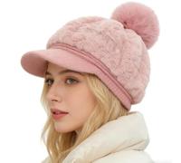 Celuicion Gorro cálido para mujer con pompón, gorro con visera y cálido, para mujeres y niñas para el día a día, desplazamientos, excursiones por la mañana, al aire libre, viajes, esquí y vacaciones