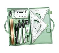Celuicion Juego de brújula, conjunto de geometría, 16x kit de geometría matemática | Herramientas de dibujo con caja de almacenamiento, redacción de suministros para estudiantes artistas maestros