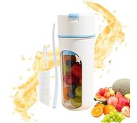 Celuicion Mezclador de frutas eléctrico, Taza de exprimidor eléctrica portátil | Taza de exprimidor eléctrica personal de 480 ml,Mezclador de frutas con tapa de viaje y paja,