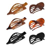 Celuicion Pinzas planas para el pelo para mujer, 6 unidades, no deslizantes, pinzas para el pelo, pinzas de plátano, gramíneas, accesorios vintage, tocado para familia, amigos, colegas