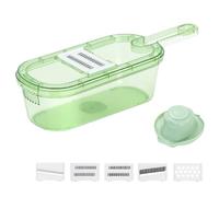 Celuicion Rallador de verduras manual | Rallador multifunción para alimentos - Accesorio de cocina 6 en 1 Ergonómico con bandeja colector para patata zanahoria cebolla