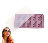 Celuicion Recipiente para congelador para cubitos de hielo, 10 compartimentos de silicona, con tapa, práctico ayudante de cocina para bebidas, cócteles, whisky, fiestas y camping