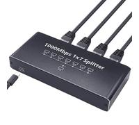 Celuicion Splitter Ethernet Gigabit - Divisor de red de 8 puertos - 1000 Mbps de alta velocidad Plug and Play adaptador de red, extensor portátil, para instalación en escritorio o pared