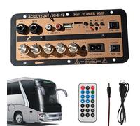 Celuicion Tarjeta de amplificador de potencia para coche, amplificador de potencia de audio para coche, módulo amplificador de audio estéreo digital 12 V y 24 V | Kit electrónico, tarjeta de altavoz