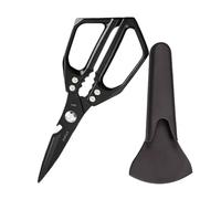 Celuicion - Tijeras de carne de acero inoxidable seguras, herramienta portátil antideslizante para cocineros chefs, casa, restaurante y jardín