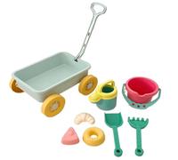 Celuicion Toddler Beach Toys, Sand Castle Building Kit - 8 piezas Color luminoso Toddler Sand Toys con carro | Juego de juegos interactivos al aire libre para la playa de mar fuera del camping