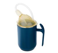 Celuicion - Vaso de taza convalescente de acero inoxidable, 400 ml, con tapas y pajita para personas con discapacidad ancianas, beber agua o sopa