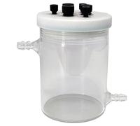 Célula electrolítica de circulación líquida de vidrio de borosilicato alto: capacidades personalizables de 50 ml a 500 ml, cubierta de PTFE, 1 unidad(100ml)