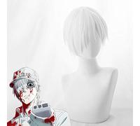 Células de anime de leucocitos en el trabajo Pelucas de cosplay Pelo sintético resistente al calor Hataraku Saibou Peluca Glóbulo blanco KUQX5737