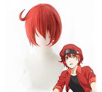 Células en el trabajo pelucas eritrocitarios rojo sangre neutrófilos plaquetas sintéticas hataraku saibou cosplay orto + tapa de peluca