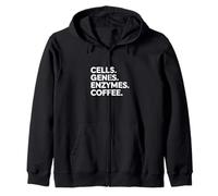 Células Genes Enzimas Café Divertido Profesor de Ciencias Laboratorio Biología Sudadera con Capucha