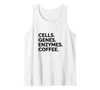 Células Genes Enzimas Café Divertido Profesor de Ciencias Laboratorio de Biología Camiseta sin Mangas