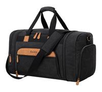 Celvetch Bolsa de lona para viajes, 50 L, expandible, para hombres y mujeres, bolsa de viaje con compartimento para zapatos, Gris oscuro, Talla única