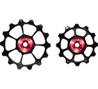CEMA Poleas de cambio de aluminio Shimano SRAM 9/10/11 velocidades rojo/negro