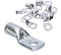 Cembre A3-M5 - Terminal de cable tubular de 16 mm² M5 I, terminales de cable de cobre sin aislamiento, terminales de anillo para coche, barco, instalación eléctrica, abrazadera de conexión, juego de