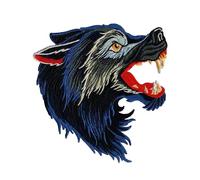 CEMELI 9/12/20 cm 2-5 Piezas Negro Azul Izquierda Derecha Lobo Tamaño Grande Pequeños Parches Bordados para Ropa Hierro en Parches de Apliques Parches Bordados