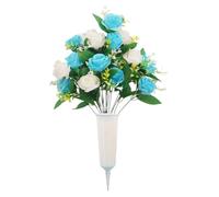 Cementerio De Flores para Tumbas: Flores Conmemorativas Artificiales, Decoración De Lápidas Falsas, Ramo De Tributo Resistente, Exhibición Duradera | Elegante Acento De para Los Visitantes De Lo