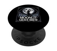 Cementerio gótico Moonlit Grave Brew PopSockets PopGrip Adhesivo