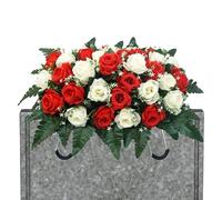 Cementerio Saddle Flowers UV - Resistente Artificial Rose Outdoor, peso ligero, Grave Decor Tombstone, Día de la Madre Padre Recuerdo Pantalla | Multiusos al aire libre Utilidad para interiores