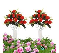Cemetery Flowers For Grave, Realistic Artificial Memorial Bouquet Plants For Gravesite Lawn Patio Funeral, Weather Resistant Long Lasting Decorative Floral Arrangement, Memorial Decoration Category