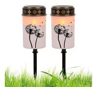 Cemetery Lights, Lawn Stake Lamps Set, 2 2.6x2.6 Inches with Waterproof Led Weather Resistant, Grave Decor for Backyard, Garden Lighting, Home Party Accent, Easy Install, Memorial and Seasonal Use